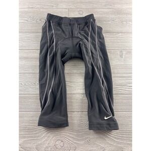 Nike Womens Padded Cycling Capri Leggings Black Grey Size Small 4-6 Bike Shorts
